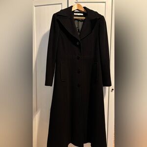 Larry Levine long Walking Coat, Black, Size 6